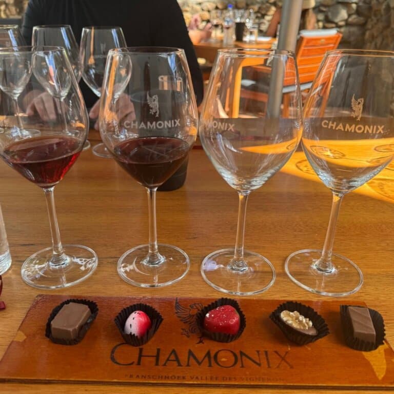 vine glasses with chocolate